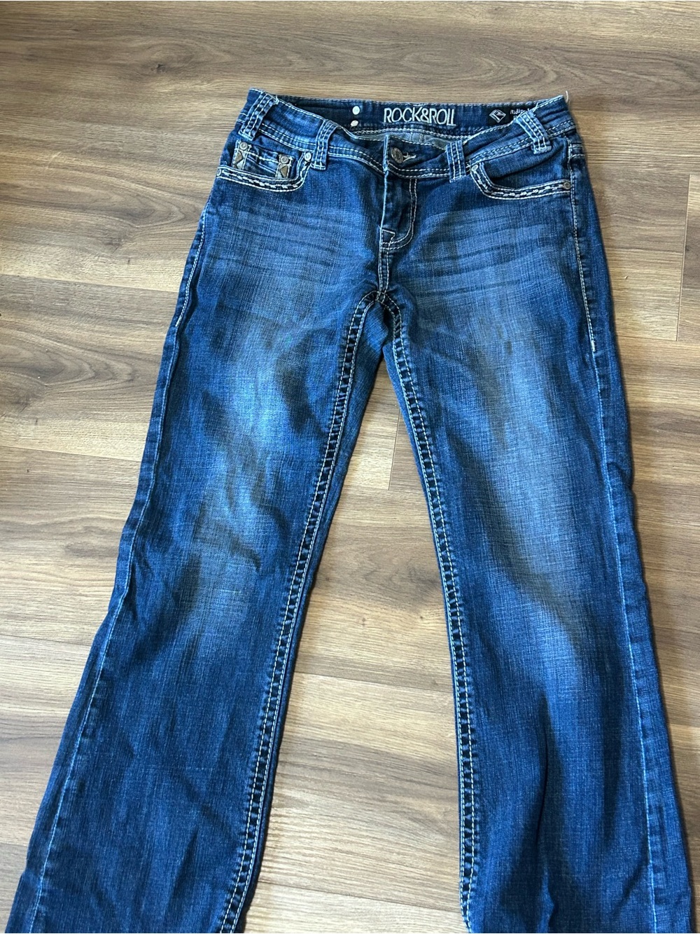 Rock & Roll Denim Women's Flare Jeans in Dark Blue